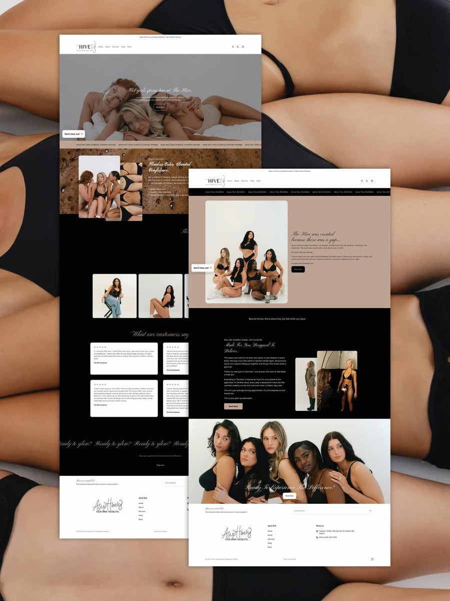 The Hive Body Spa branding and website design by Click Clique