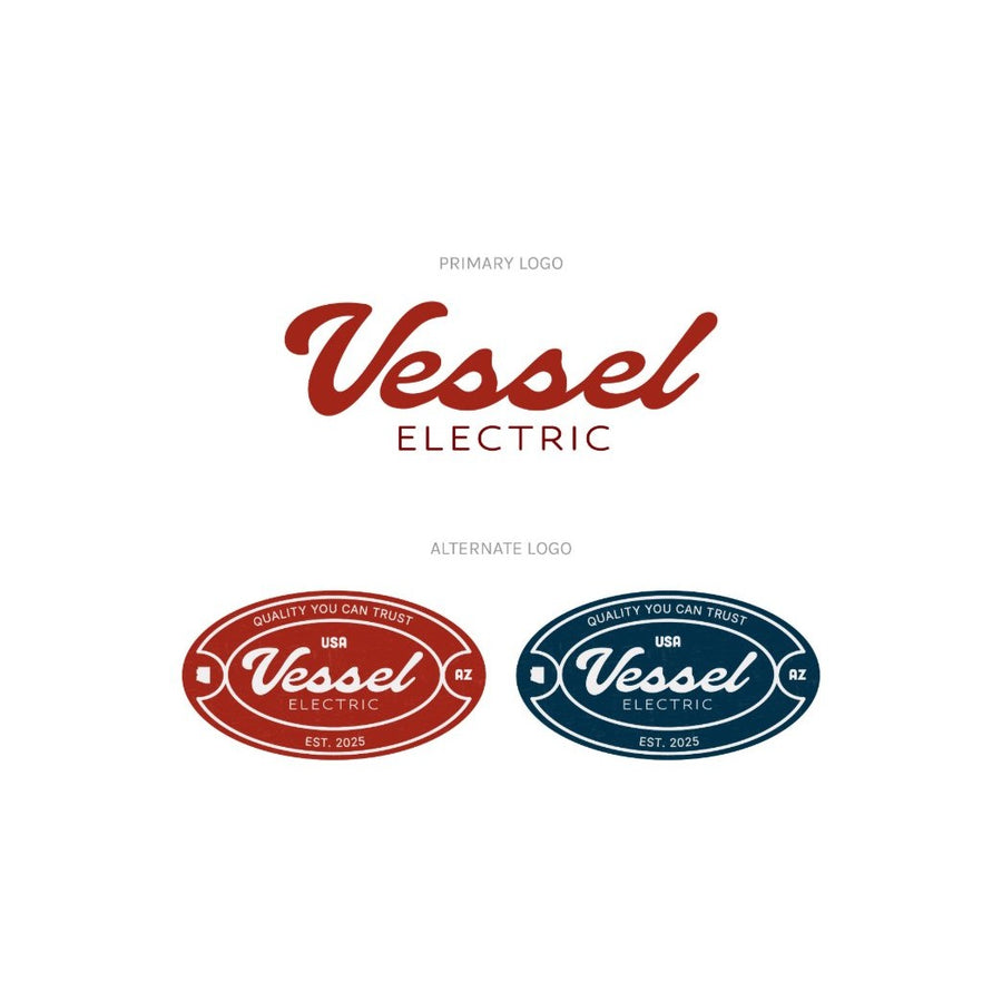 Vessel Electric logo and badge design by Click Clique