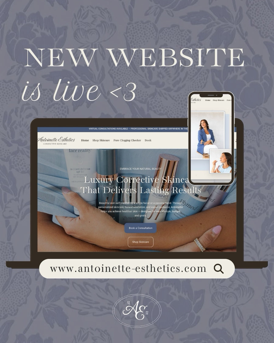 Antoinette Esthetics branding and website design by Click Clique