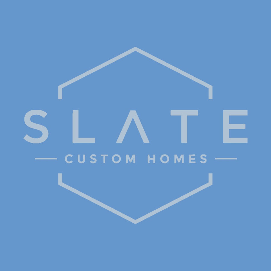 Slate Custom Homes logo on blue